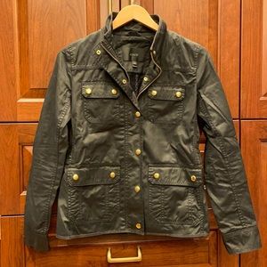 J Crew Waxed Jacket Black Size XS